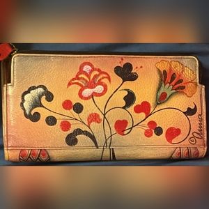 Anna hand painted ladies' leather  wallet